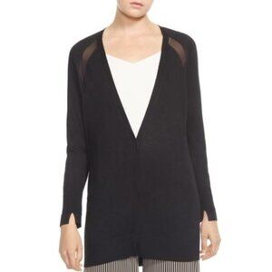 Halston Heritage Silk Cashmere Black Cardigan Sweater XL Womens